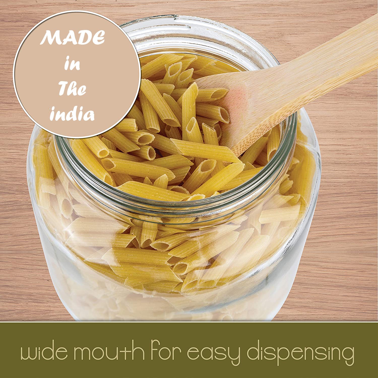 Brezzycloud Piraml Glass Round Shape Transparent Glass Jars & Containers For Kitchen Pantry, Snacks, Dry Fruits, Coffee Beans St